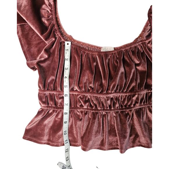 Altar'd State Wine/Pink Cropped Boho Top Size M - Picture 3 of 8